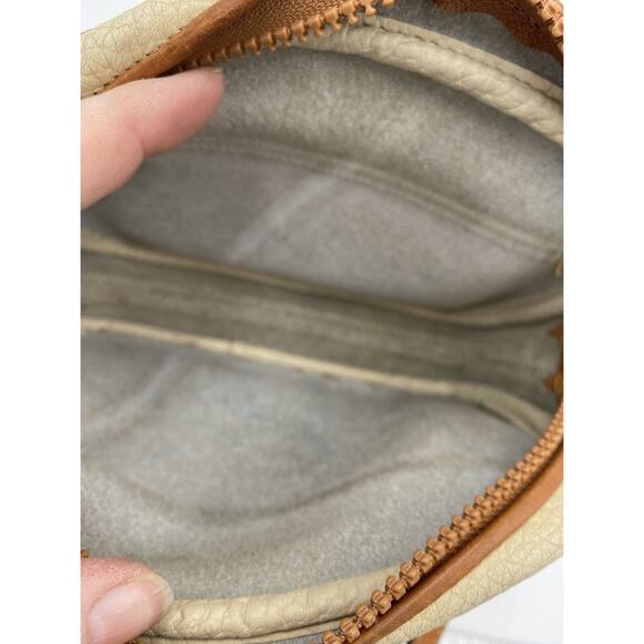 Dooney & Bourke Vintage Beige Brown Pebbled Leather Flap Convertible Crossbody - Picture 13 of 15